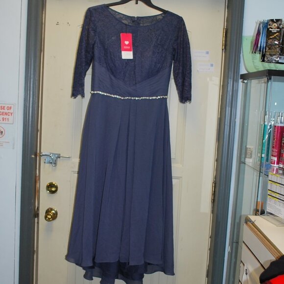 JJ's House Mother of the Bride Dress 3/4 Sleeve Knee Length 12 NWT - Picture 2 of 5